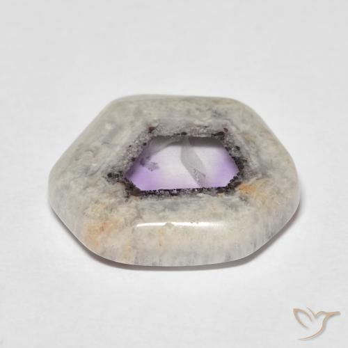 Fetta di geode di ametista Multicolore naturale da 8.96 ct, Taglio a fantasia, Trasparente