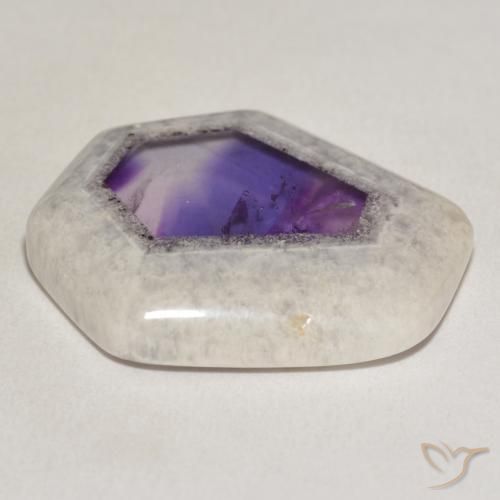 Fetta di geode di ametista Multicolore naturale da 29.19 ct, Taglio a fantasia, Trasparente