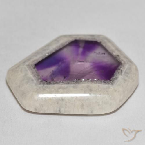 Fetta di geode di ametista Multicolore naturale da 37.31 ct, Taglio a fantasia, Trasparente