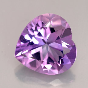Ametista naturale viola da 3,90 ct, a forma di cuore, VVS