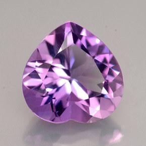 Ametista naturale viola da 3,90 ct, a forma di cuore, VVS