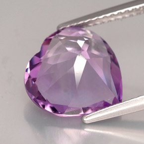 Ametista naturale viola da 3,90 ct, a forma di cuore, VVS