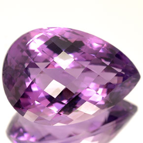 Ametista naturale viola da 14,09 ct, taglio a pera, VVS
