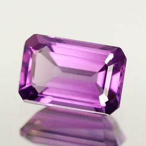 Ametista naturale viola da 0,50 ct, taglio smeraldo, VVS-VS