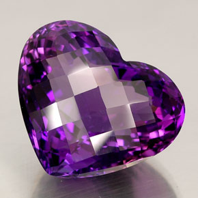 Ametista naturale viola da 42,81 ct, a forma di cuore, IF