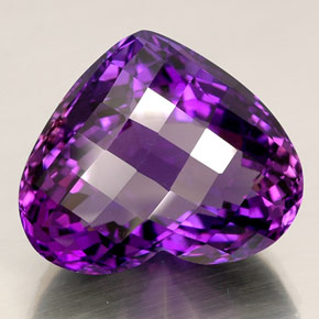 Ametista naturale viola da 42,81 ct, a forma di cuore, IF
