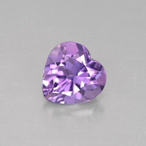 Ametista naturale viola da 0,72 ct, a forma di cuore, VS