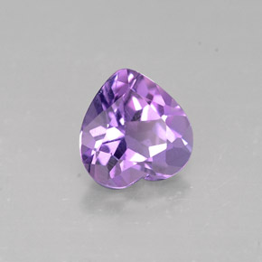 Ametista naturale viola da 0,72 ct, a forma di cuore, VS