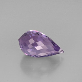 Ametista viola naturale da 8,79 ct, taglio briolette, VVS