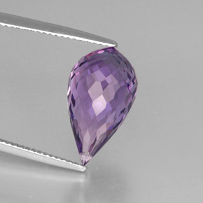 Ametista viola naturale da 8,79 ct, taglio briolette, VVS