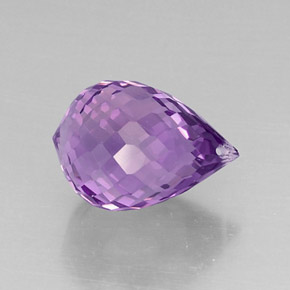 Ametista Viola naturale da 7.01 ct, Taglio briolette, IF