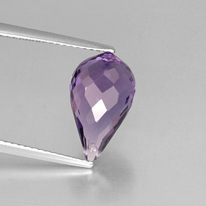 Ametista naturale viola da 4,16 ct, briolette, VVS