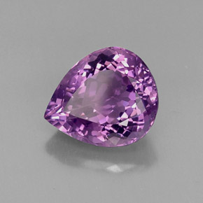 Ametista Viola naturale da 6.87 ct, Forma a pera, VVS