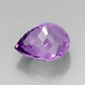 Ametista naturale viola da 8,26 ct, taglio a pera, VVS