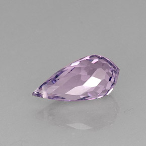 Ametista naturale viola da 6,14 ct, briolette, VVS