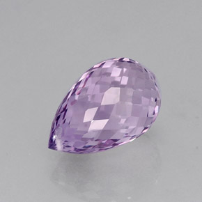 Ametista naturale viola da 12,67 ct, briolette, VVS