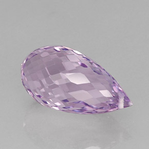Ametista naturale viola da 12,56 ct, briolette, VVS