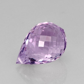 Ametista naturale viola da 12,84 ct, briolette, VVS