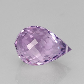 Ametista naturale viola da 12,84 ct, briolette, VVS