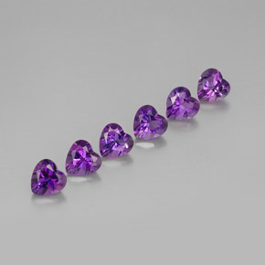Gemme di ametista viola naturale da  ct, a forma di cuore, VVS-VS