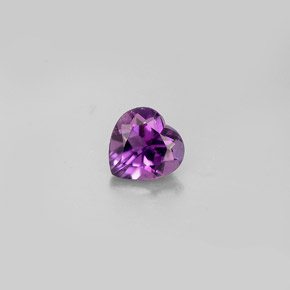 Ametista naturale viola da 0,72 ct, a forma di cuore, VS