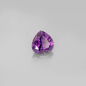 Ametista naturale viola da 0,72 ct, a forma di cuore, VS