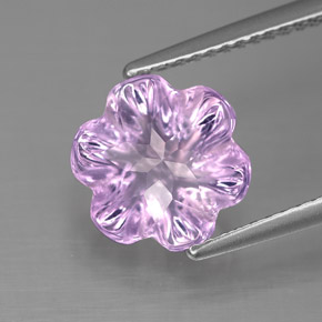 Ametista naturale viola da 3,04 ct, taglio fiore, trasparente