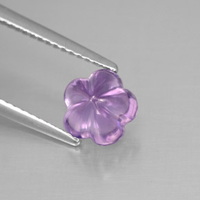 Ametista naturale viola da 1,54 ct, taglio fiore, trasparente