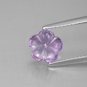 Ametista naturale viola da 1,53 ct, taglio fiore, trasparente