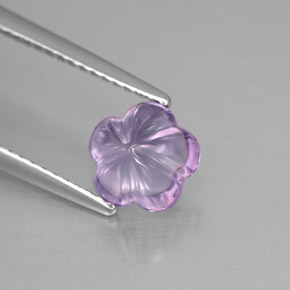 Ametista naturale viola da 1,53 ct, taglio fiore, trasparente
