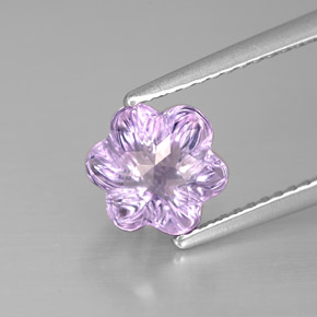 Ametista naturale viola da 1,63 ct, taglio fiore, trasparente
