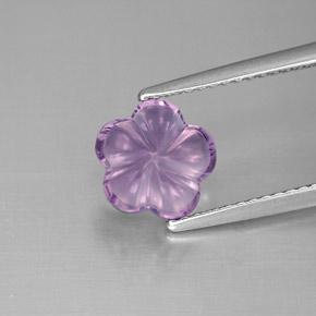 Ametista naturale viola da 1,93 ct, taglio fiore, trasparente