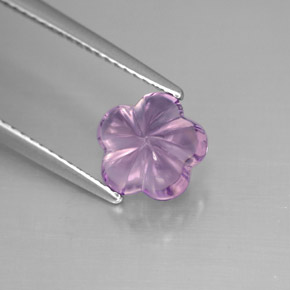 Ametista naturale viola da 1,93 ct, taglio fiore, trasparente