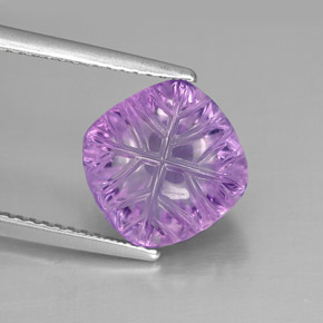 Ametista naturale viola da 4,20 ct, taglio fiore, trasparente