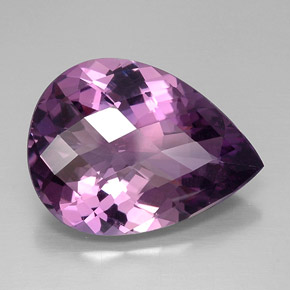 Ametista naturale viola da 19,04 ct, taglio a pera, VVS