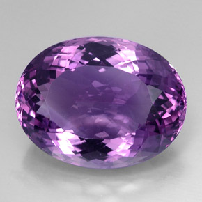 Ametista naturale viola da 43,53 ct, taglio ovale, VVS