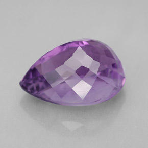 Ametista naturale viola da 6,59 ct, taglio a pera, VVS