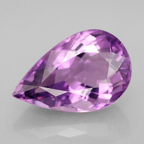 Ametista naturale viola da 6,44 ct, taglio a pera, VVS