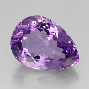 Ametista naturale viola da 14,77 ct, taglio a pera, IF