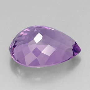 Ametista naturale viola da 14,77 ct, taglio a pera, IF
