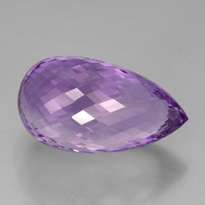 Ametista Viola naturale da 37.70 ct, Taglio briolette, VVS