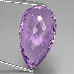 Ametista Viola naturale da 37.70 ct, Taglio briolette, VVS