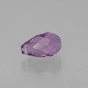 Ametista naturale viola da 1,36 ct, briolette, VVS-VS