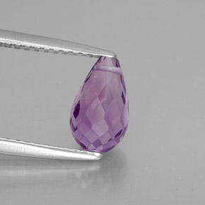 Ametista naturale viola da 1,36 ct, briolette, VVS-VS