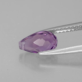 Ametista naturale viola da 1,36 ct, briolette, VVS-VS