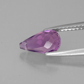 Ametista Viola naturale da 1.43 ct, Taglio briolette, VVS-VS