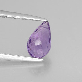 Ametista naturale viola da 1,25 ct, briolette, VS