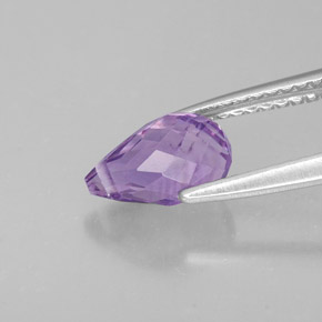 Ametista naturale viola da 1,25 ct, briolette, VS