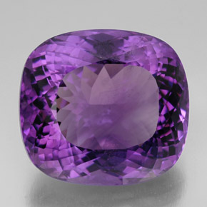 Ametista naturale viola da 62,57 ct, taglio a cuscino, VVS-VS