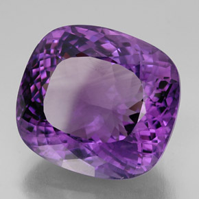 Ametista naturale viola da 62,57 ct, taglio a cuscino, VVS-VS